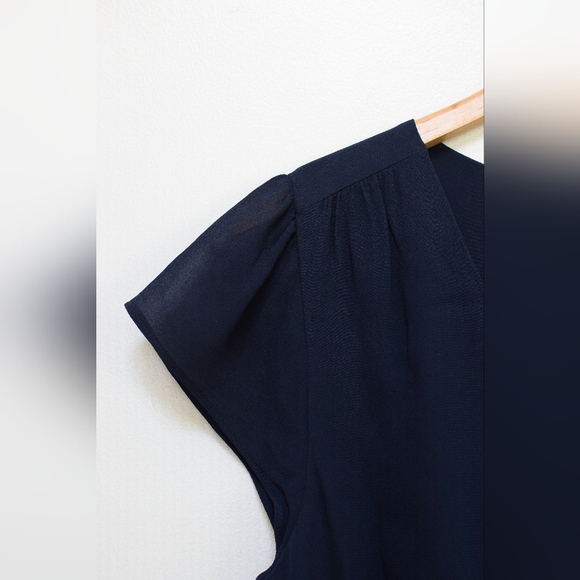 Reformation Nayeli Dress in Navy Blue Fitted Maxi Dress V-Neck Cap Sleeve Size 8 - Picture 8 of 14